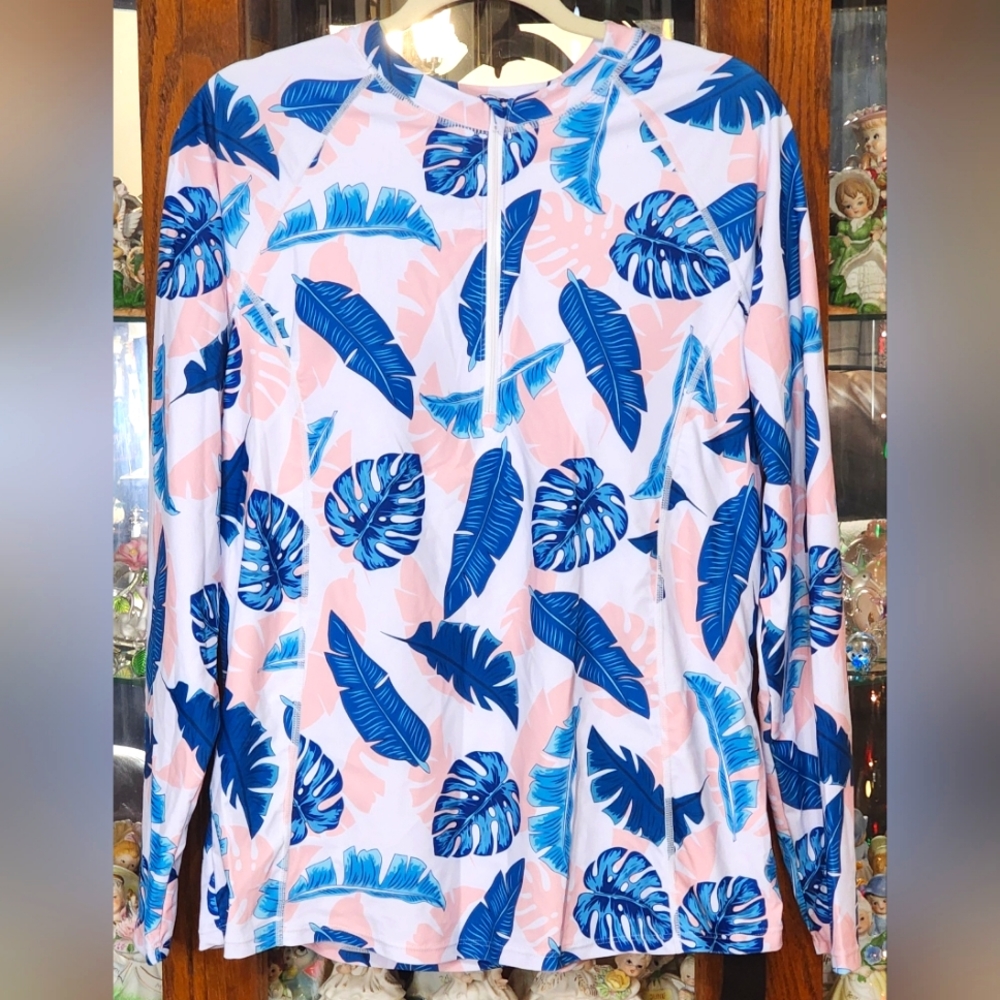 NWT Daci Rash Guard Long Sleeve Swim Top Size 18W